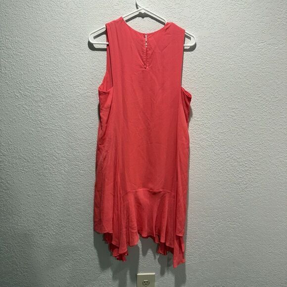 A.L.C. Silk Myron Dress Women’s 10 Sleeveless Asymmetrical Coral Drop Waist - Picture 7 of 12
